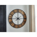 Byram - Natural/black - Wall Clock-Washburn's Home Furnishings