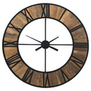 Byram - Natural/black - Wall Clock-Washburn's Home Furnishings