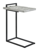 C-shape Snack Table Faux Marble Table - Grey-Washburn's Home Furnishings