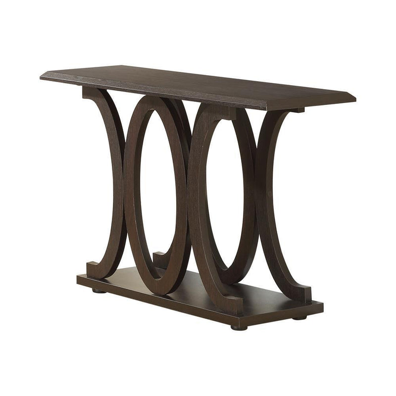 C-shaped Base Sofa Table - Brown-Washburn's Home Furnishings