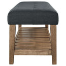 Cabellero - Charcoal/brown - Upholstered Accent Bench-Washburn's Home Furnishings