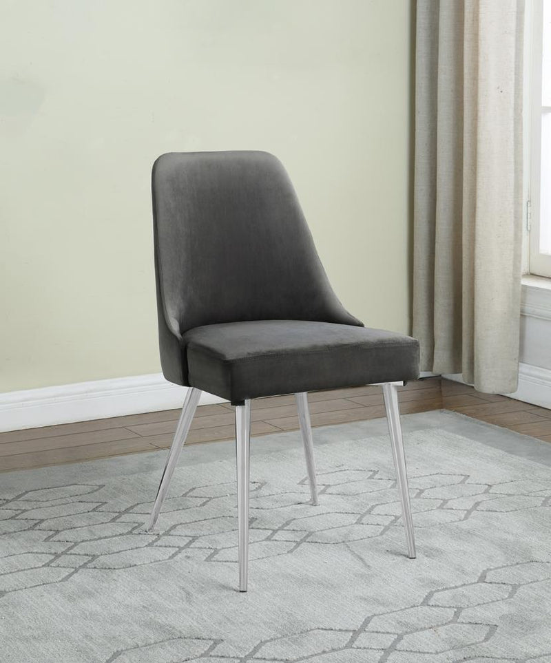 Cabian -ca - Curved Back Side Chair - Gray-Washburn's Home Furnishings