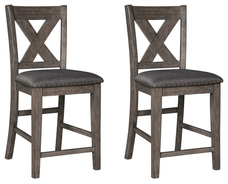 Caitbrook - Gray - Counter Height Upholstered Chair (set Of 2)-Washburn's Home Furnishings