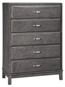 Caitbrook - Gray - Five Drawer Chest-Washburn's Home Furnishings