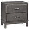Caitbrook - Gray - Two Drawer Night Stand-Washburn's Home Furnishings
