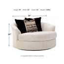 Cambri - Snow - Oversized Round Swivel Chair-Washburn's Home Furnishings