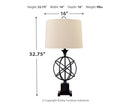 Camren - Black - Metal Table Lamp (1/cn)-Washburn's Home Furnishings