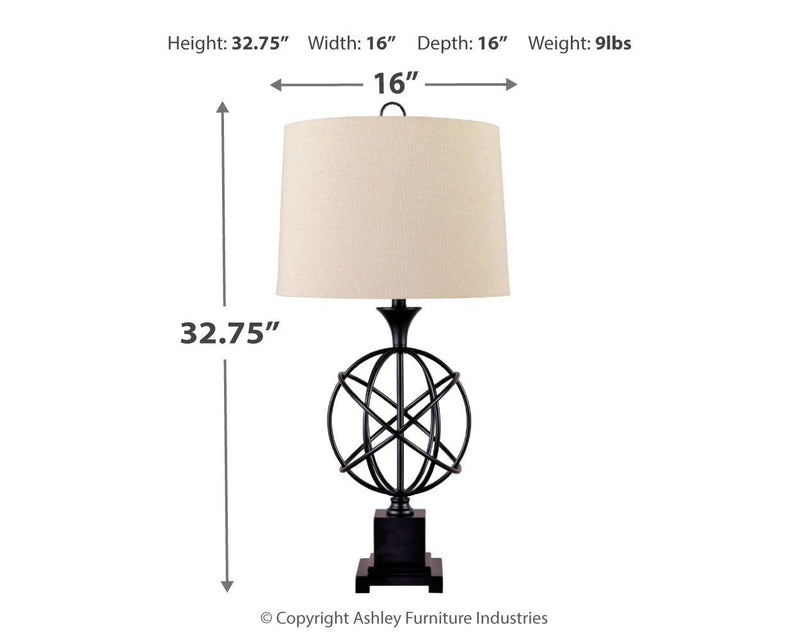 Camren - Black - Metal Table Lamp (1/cn)-Washburn's Home Furnishings