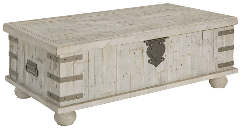 Carynhurst - White Wash Gray - Lift Top Cocktail Table-Washburn's Home Furnishings