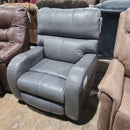 Catnapper Angelo Lay Flat Leather Recliner in Gunmetal-Washburn's Home Furnishings