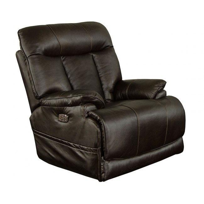 Catnapper Naples Italian Leather Power Lay Flat Recliner W/Power Headrest in Chocolate-Washburn's Home Furnishings