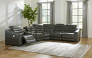 Center Line - Dark Gray - Left Arm Facing Power Recliner 6 Pc Sectional-Washburn's Home Furnishings