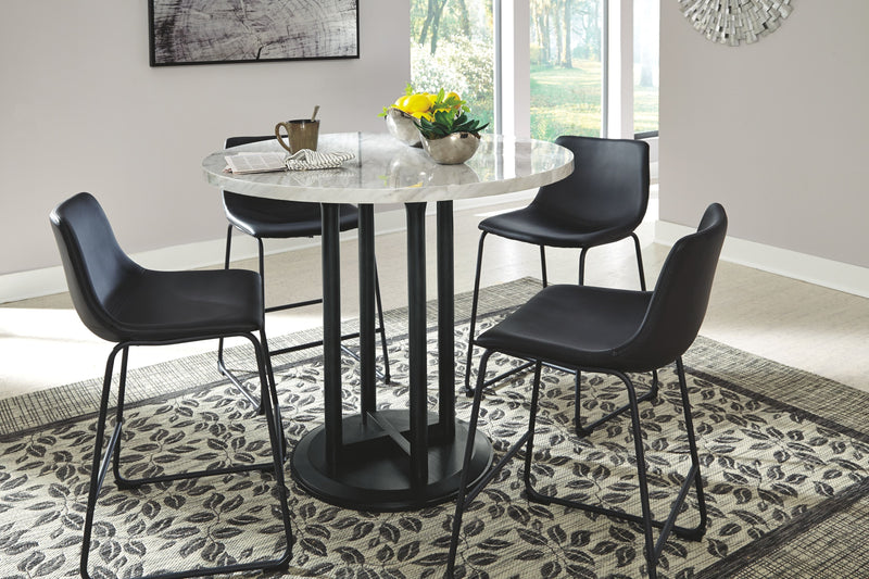 Centiar - Black / Gray - Round Drm Counter Table-Washburn's Home Furnishings