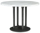 Centiar - White / Black - Round Dining Room Table-Washburn's Home Furnishings