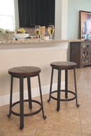 Challiman - Rustic Brown - Counter Height Bar Stool (set Of 2)-Washburn's Home Furnishings