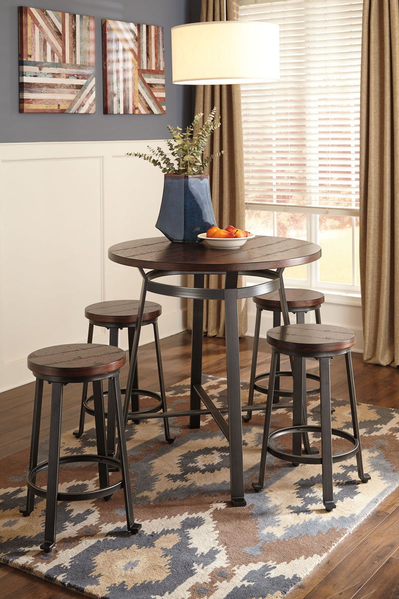 Challiman - Rustic Brown - Counter Height Bar Stool (set Of 2)-Washburn's Home Furnishings