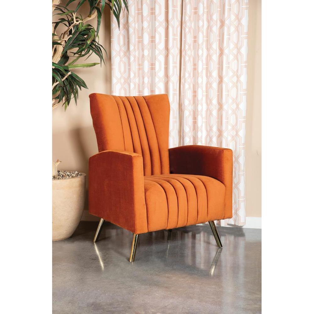 Channeled - Rust - Accent Chair – Washburn's Home Furnishings