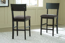 Chanzen - Gray/black - Upholstered Barstool (2/cn)-Washburn's Home Furnishings