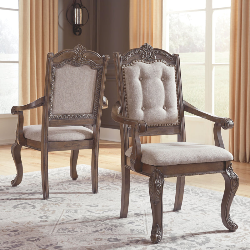 Charmond - Brown - Dining Arm Chair (set Of 2)-Washburn's Home Furnishings