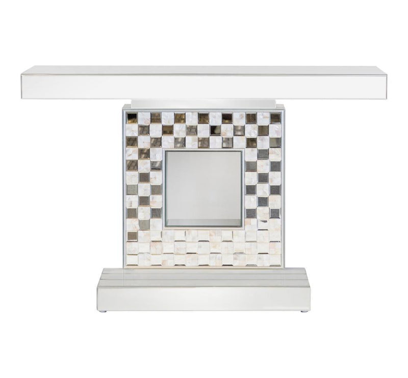 Checkerboard Square Base Console - White-Washburn's Home Furnishings