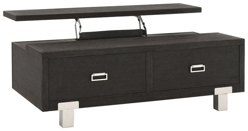Chisago - Black/silver - Lift Top Cocktail Table-Washburn's Home Furnishings