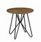 Churchill Round End Table Dark Brown And Black-Washburn's Home Furnishings