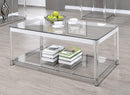 Claude Coffee Table With Lower Shelf Chrome And - Clear-Washburn's Home Furnishings