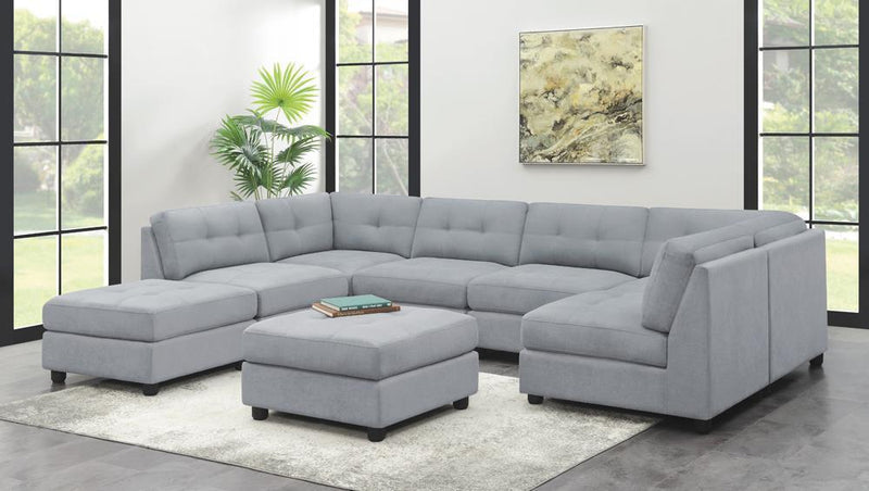 Claude Sectional - Gray - Ottoman-Washburn's Home Furnishings