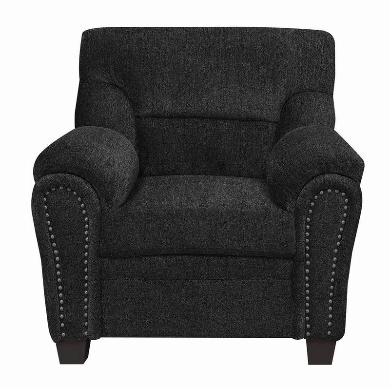 Clemintine - Upholstered Chair With Nailhead Trim - Gray-Washburn's Home Furnishings