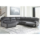 Clonmel - Charcoal - Left Arm Facing Power Chaise 5 Pc Sectional-Washburn's Home Furnishings