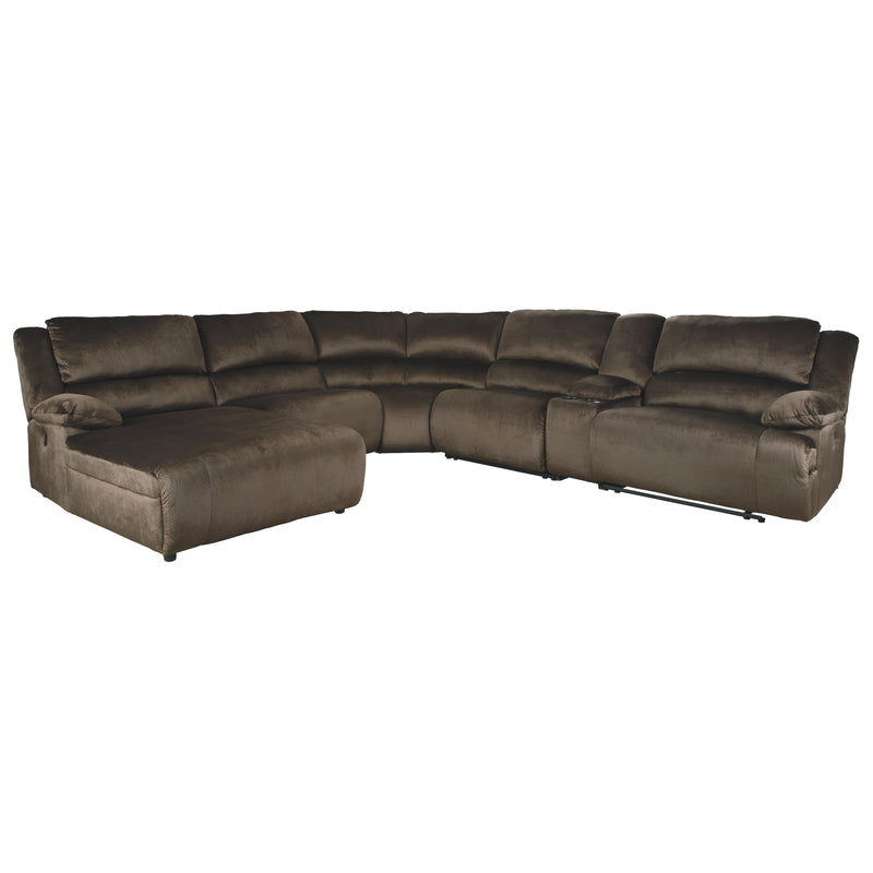 Clonmel - Chocolate - Left Arm Facing Power Chaise 6 Pc Sectional-Washburn's Home Furnishings