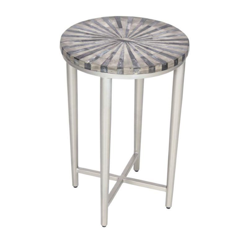 Coast to Coast Round Accent Table in Antique Silver-Washburn's Home Furnishings