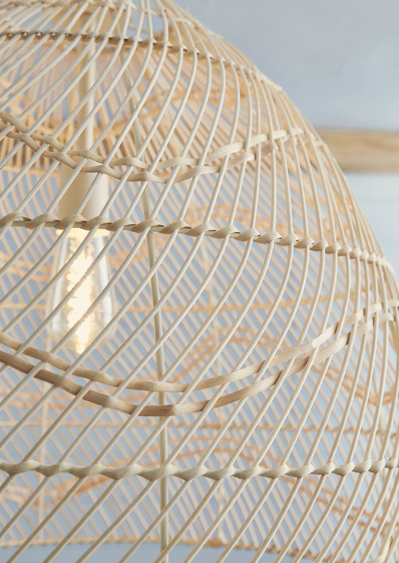 Coenbell - Beige - Rattan Pendant Light (1/cn)-Washburn's Home Furnishings