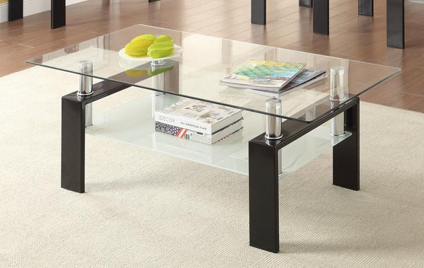 Coffee Table With Shelf - Black-Washburn's Home Furnishings