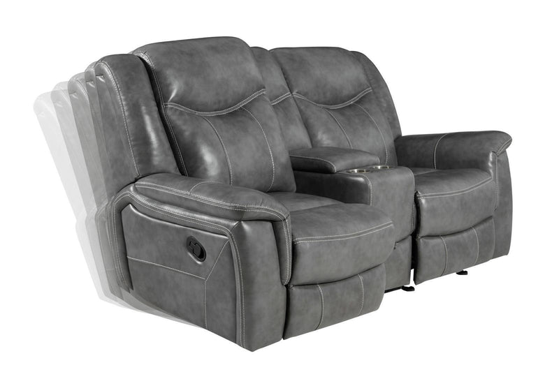 Conrad - Motion Loveseat - Gray-Washburn's Home Furnishings