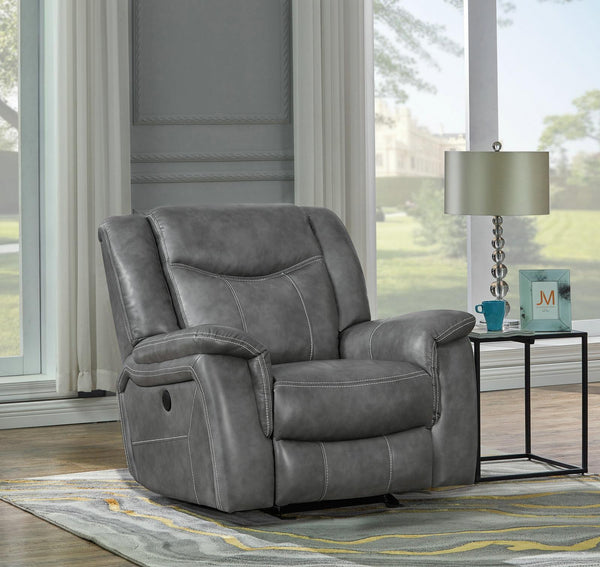 Conrad - Power Glider Recliner - Gray-Washburn's Home Furnishings