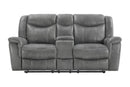Conrad - Power Loveseat With Console - Gray-Washburn's Home Furnishings