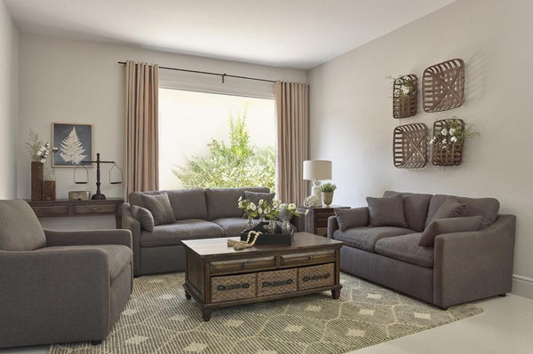 Contrary Reversible Cushion Sofa - Charcoal-Washburn's Home Furnishings