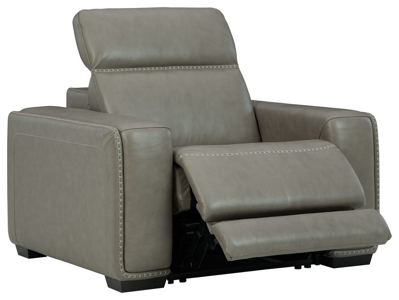 Correze - Gray - Left Arm Facing Power Recliner 2 Pc Sectional-Washburn's Home Furnishings