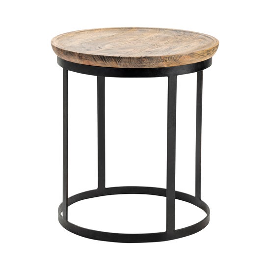 Crestview Bengal Manor Mango Wood and Metal Round End Table-Washburn's Home Furnishings