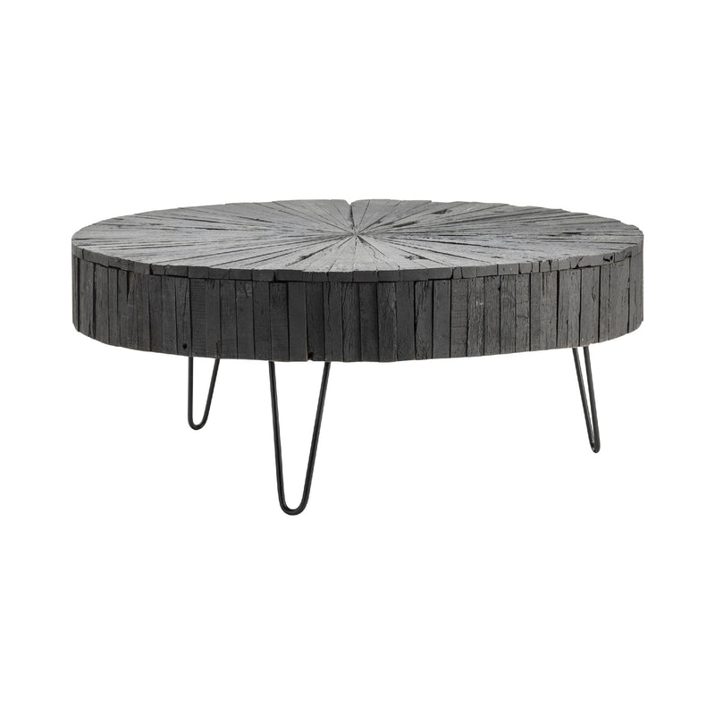 Crestview Drummond Round Wood & Metal Cocktail Table-Washburn's Home Furnishings