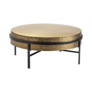 Crestview Living Room Hudson Textured Brass Cocktail Table-Washburn's Home Furnishings