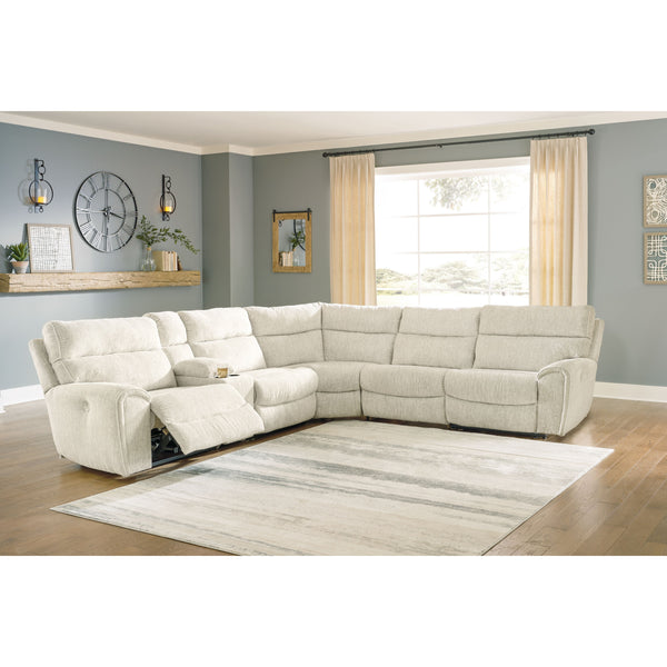Critic's Corner - Beige - Left Arm Facing Power Recliner 6 Pc Sectional-Washburn's Home Furnishings