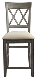 Curranberry - Metallic Gray - Upholstered Barstool (2/cn)-Washburn's Home Furnishings
