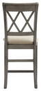 Curranberry - Metallic Gray - Upholstered Barstool (2/cn)-Washburn's Home Furnishings