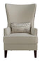 Curved Arm High Back Accent Chair - Beige-Washburn's Home Furnishings