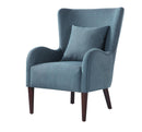 Curved Arm Upholstered Accent Chair - Blue-Washburn's Home Furnishings