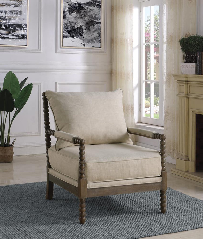 Cushion Back Accent Chair - Beige-Washburn's Home Furnishings