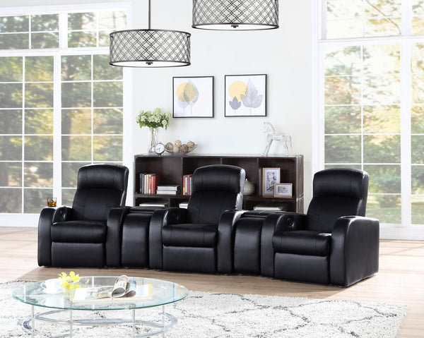 Cyrus Home Theater Collection - Black - 5 Pc 3-seater Home Theater-Washburn's Home Furnishings