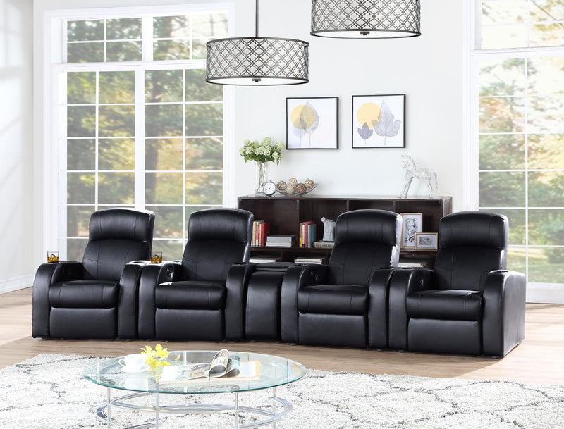 Cyrus Home Theater Collection - Black - 5 Pc 4-seater Home Theater-Washburn's Home Furnishings